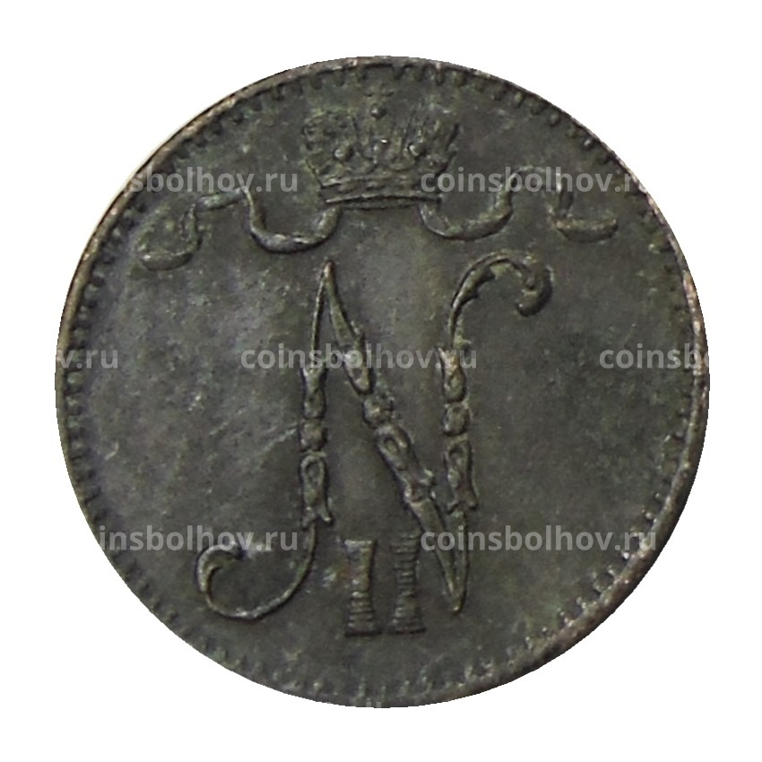Монета 1 пенни 1907 года Русская Финляндия (вид 2)