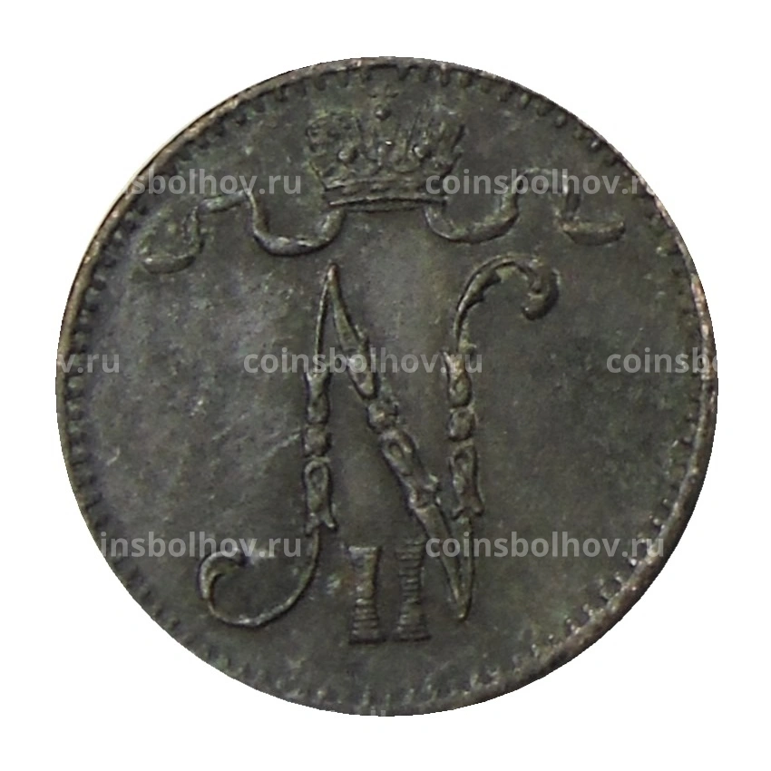 Монета 1 пенни 1907 года Русская Финляндия (вид 2)