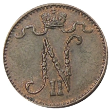 Монета 1 пенни 1911 года Русская Финляндия (реверс)