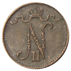 Монета 1 пенни 1911 года Русская Финляндия (реверс)