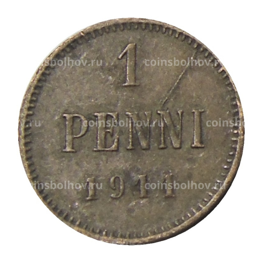 Монета 1 пенни 1911 года Русская Финляндия