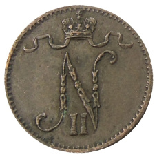 Монета 1 пенни 1911 года Русская Финляндия (реверс)