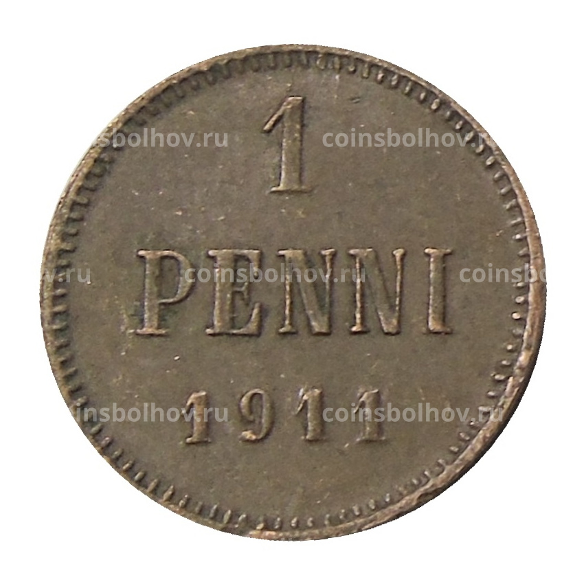 Монета 1 пенни 1911 года Русская Финляндия