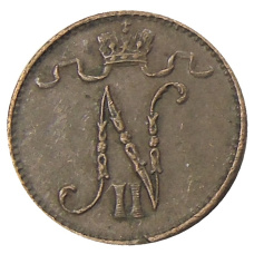 Монета 1 пенни 1911 года Русская Финляндия (реверс)