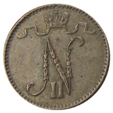 Монета 1 пенни 1912 года Русская Финляндия (реверс)