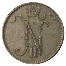 Монета 1 пенни 1912 года Русская Финляндия (реверс)