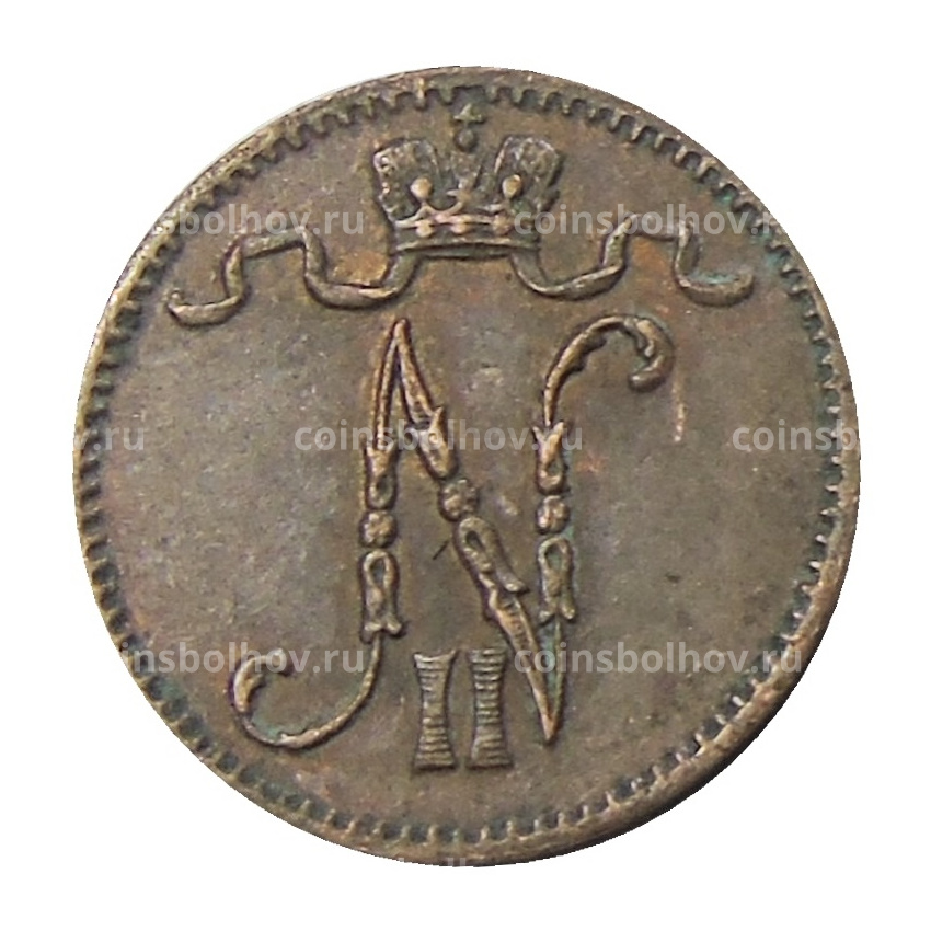 Монета 1 пенни 1913 года Русская Финляндия (вид 2)