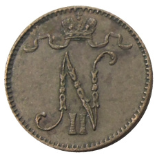 Монета 1 пенни 1913 года Русская Финляндия (реверс)