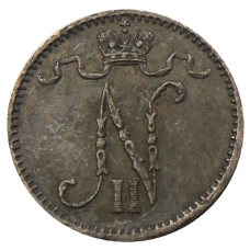 Монета 1 пенни 1914 года Русская Финляндия (реверс)