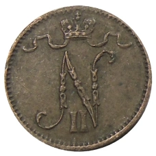 Монета 1 пенни 1914 года Русская Финляндия (реверс)