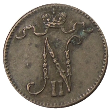 Монета 1 пенни 1916 года Русская Финляндия (реверс)