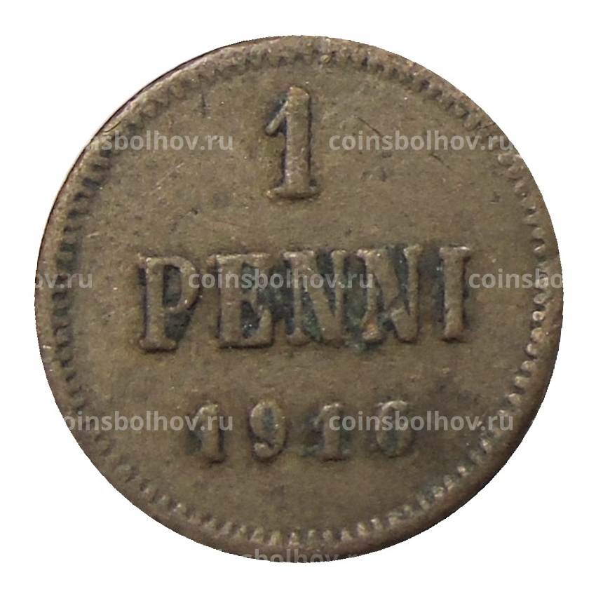 Монета 1 пенни 1916 года Русская Финляндия