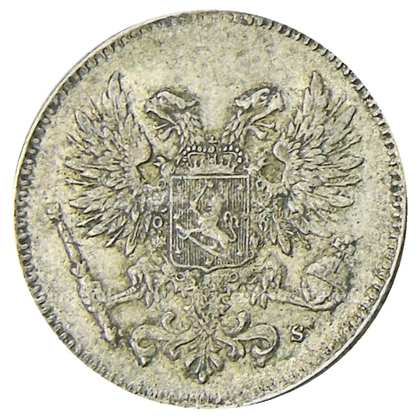 Монета 50 пенни 1917 года Русская Финляндия — Орел без корон (Временное правительство) (вид 2)