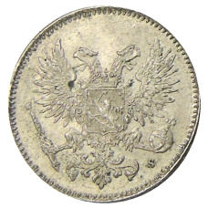 Монета 50 пенни 1917 года Русская Финляндия — Орел без корон (Временное правительство) (реверс)