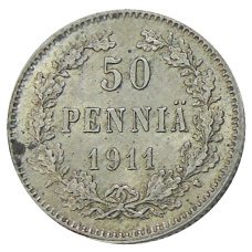 Монета 50 пенни 1911 года Русская Финляндия (аверс)