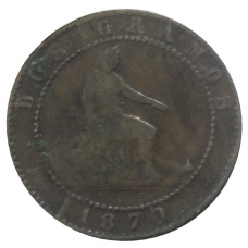 Монета 2 сентимо 1870 года Испания (аверс)