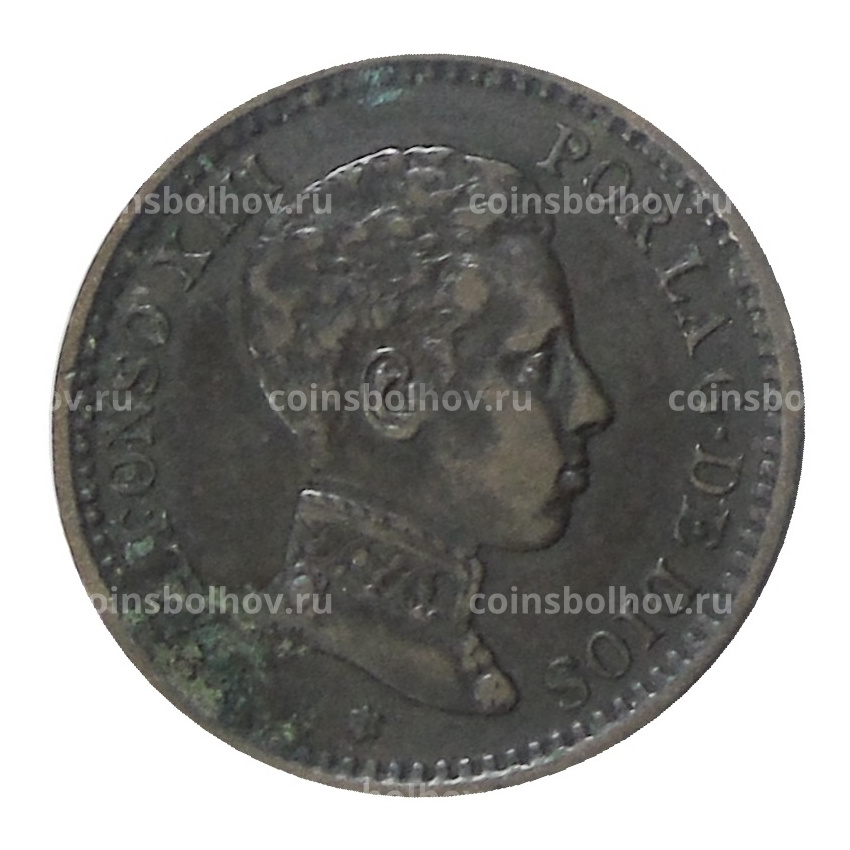 Монета 2 сентимо 1904 года Испания