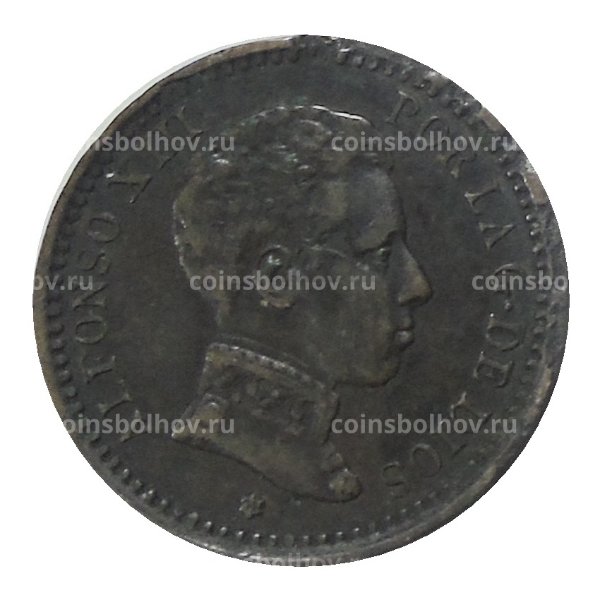 Монета 2 сентимо 1904 года Испания
