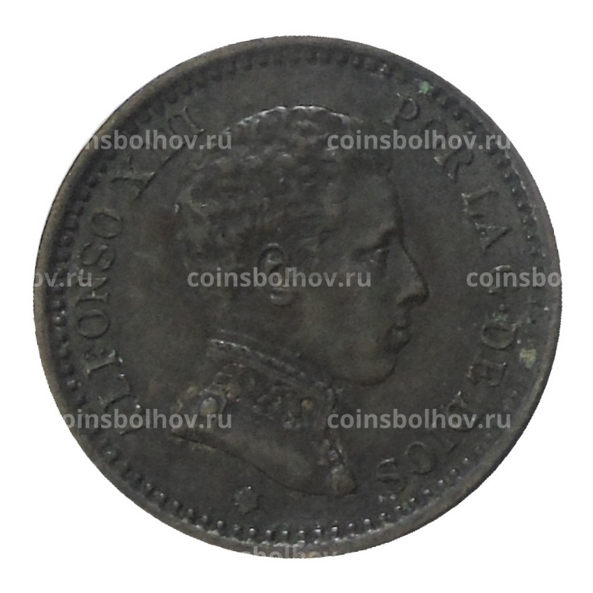 Монета 2 сентимо 1905 года Испания