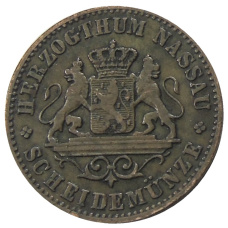 Монета 1 крейцер 1862 года Германские государства — Нассау (реверс)