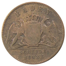 Монета 1 крейцер 1868 года Германские государства — Баден (реверс)