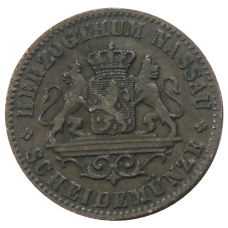 Монета 1 крейцер 1863 года Германские государства — Нассау (реверс)