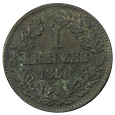 Монета 1 крейцер 1859 года Германские государства — Баден (аверс)