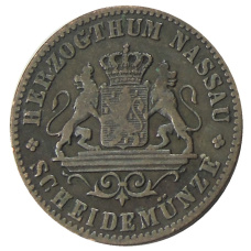 Монета 1 крейцер 1861 года Германские государства — Нассау (реверс)