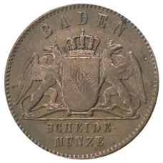 Монета 1 крейцер 1870 года Германские государства — Баден (реверс)