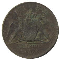 Монета 1/2 крейцера 1864 года Германские государства — Баден (реверс)