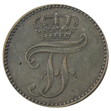 Монета 3 пфеннинга 1861 года A Германские государства — Мекленбург-Шверин (реверс)