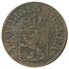 Монета 3 гелера 1858 года Германские государства — Гессен-Кассель (реверс)