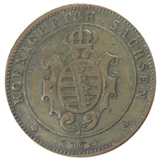 Монета 5 пфеннигов 1862 года Германские государства — Саксония (реверс)