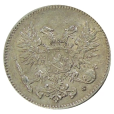 Монета 50 пенни 1917 года Русская Финляндия — Орел без корон (Временное правительство) (реверс)