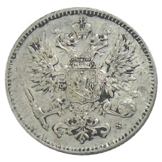Монета 50 пенни 1916 года Русская Финляндия (реверс)
