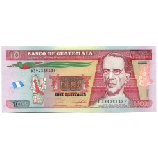 Банкнота 10 кэтцалей 2019 года Гватемала