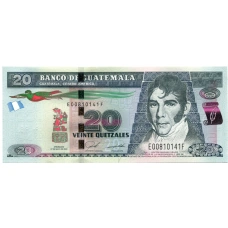 Банкнота 20 кэтцалей 2020 года Гватемала