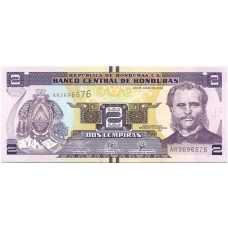 Банкнота 2 лемпиры 2019 года Гондурас