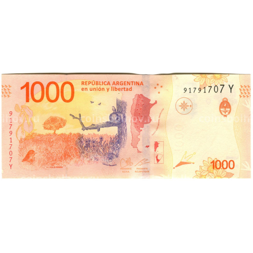 Банкнота 1000 песо  2019 года Аргентина (вид 2)
