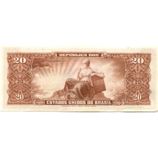 Банкнота 20 крузейро 1955 года Бразилия (реверс)