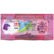 Банкнота 10 долларов 2023 года Соломоновы Острова «17-е Тихоокеанские игры»
