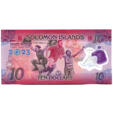 Банкнота 10 долларов 2023 года Соломоновы Острова «17-е Тихоокеанские игры» (вид 2)
