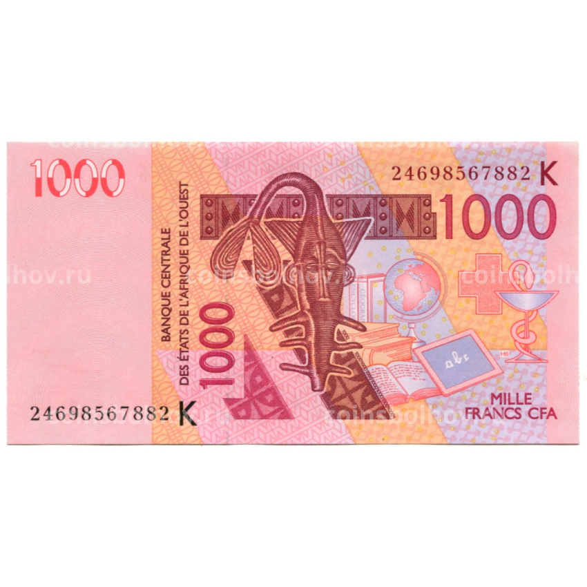 Банкнота 1000 франков 2003 (2024) года Западная Африка (буква К-Сенегал)