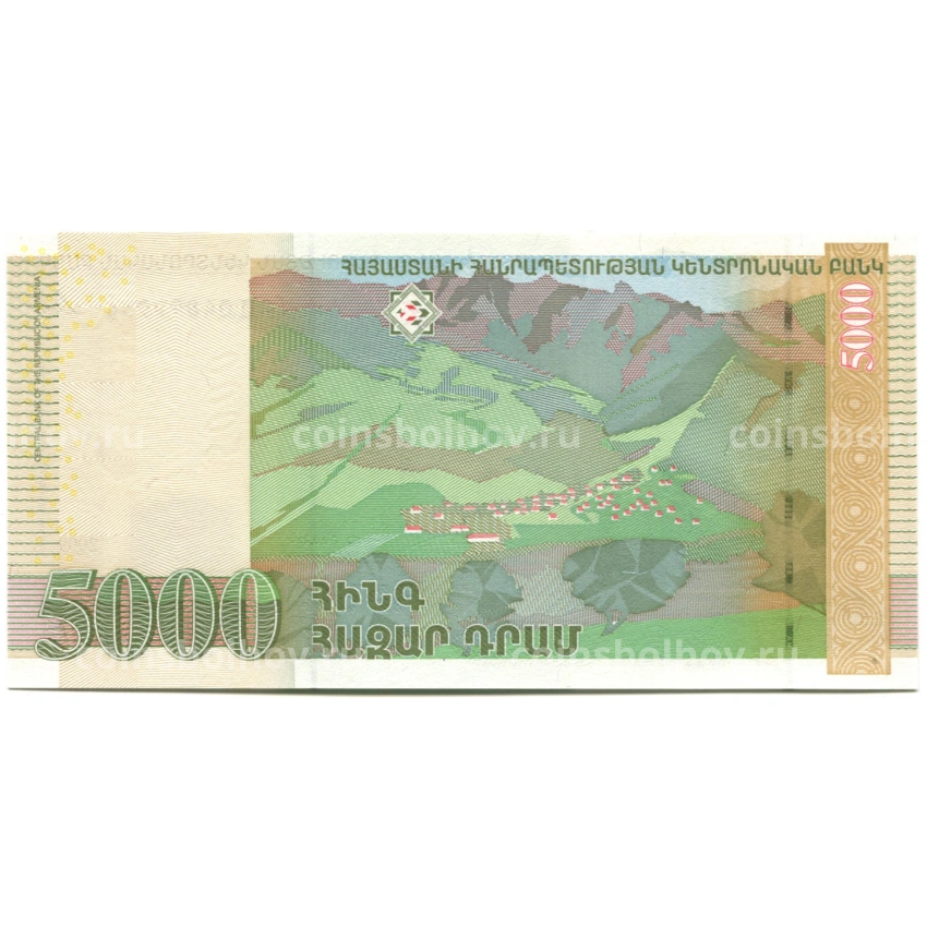 Банкнота 5000 драм 2009 года Армения (вид 2)