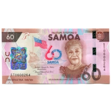 Банкнота 60 тала 2024 года Самоа «Саммит содружества наций — 60 лет Независимости»