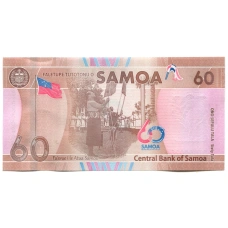 Банкнота 60 тала 2024 года Самоа «Саммит содружества наций — 60 лет Независимости» (вид 2)