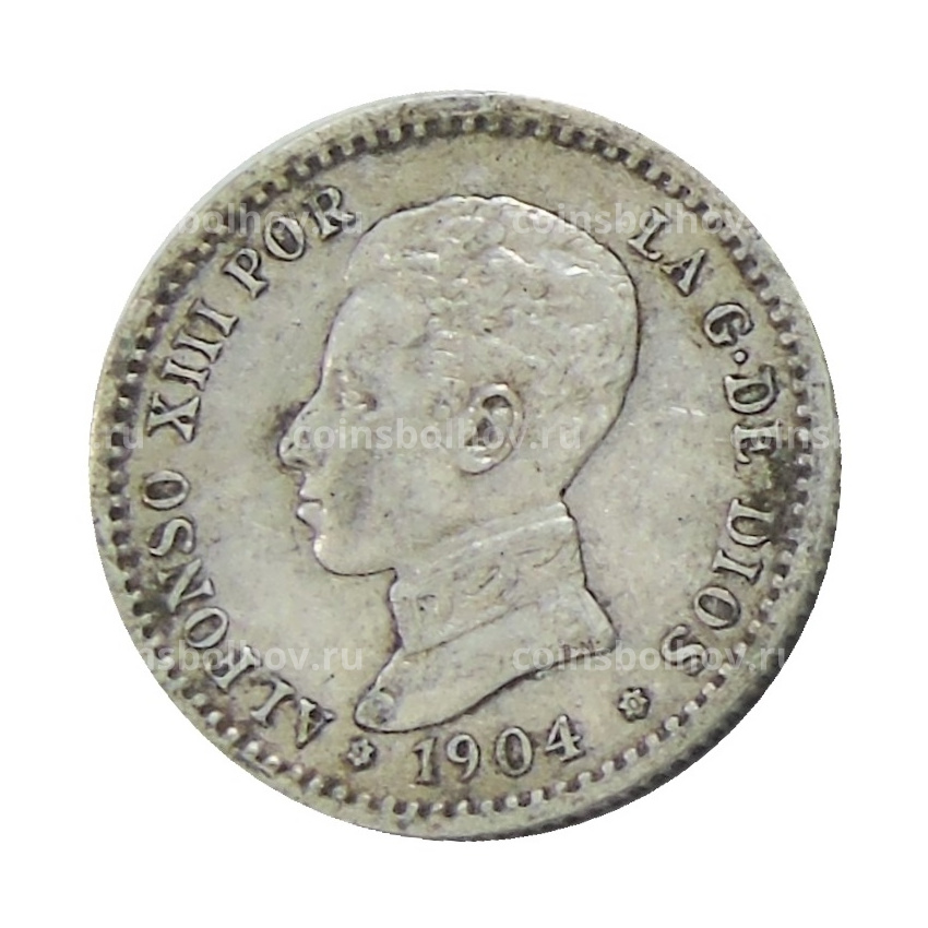 Монета 50 сентимо 1904 (10) года Испания