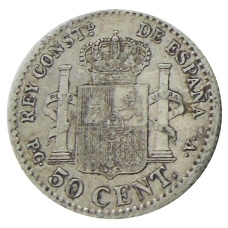 Монета 50 сентимо 1904 (10) года Испания (реверс)