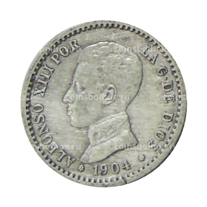 Монета 50 сентимо 1904 (10) года Испания