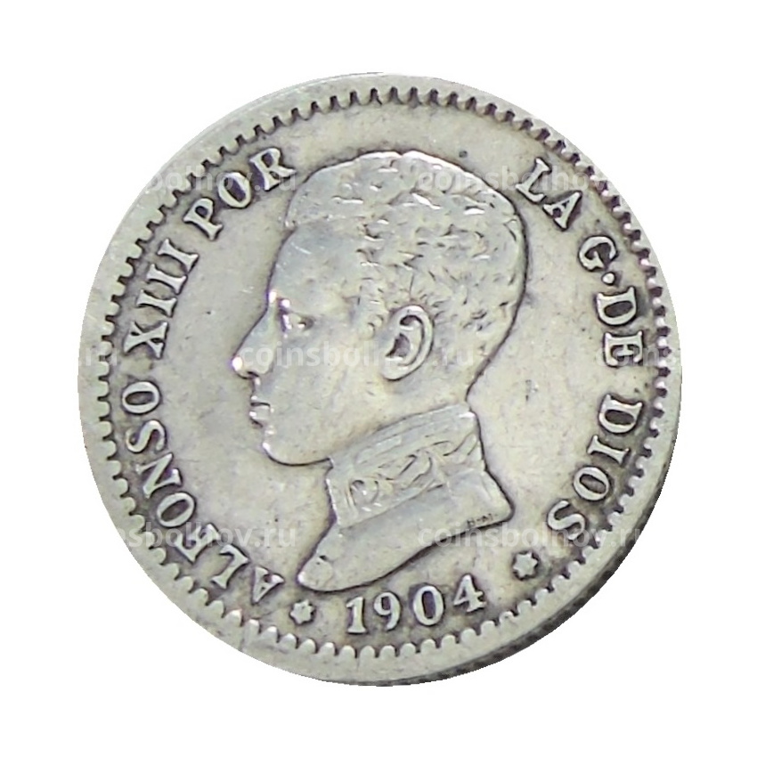 Монета 50 сентимо 1904 (10) года Испания